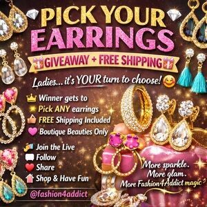 PICK YOUR EARRINGS Free gift + free shipping